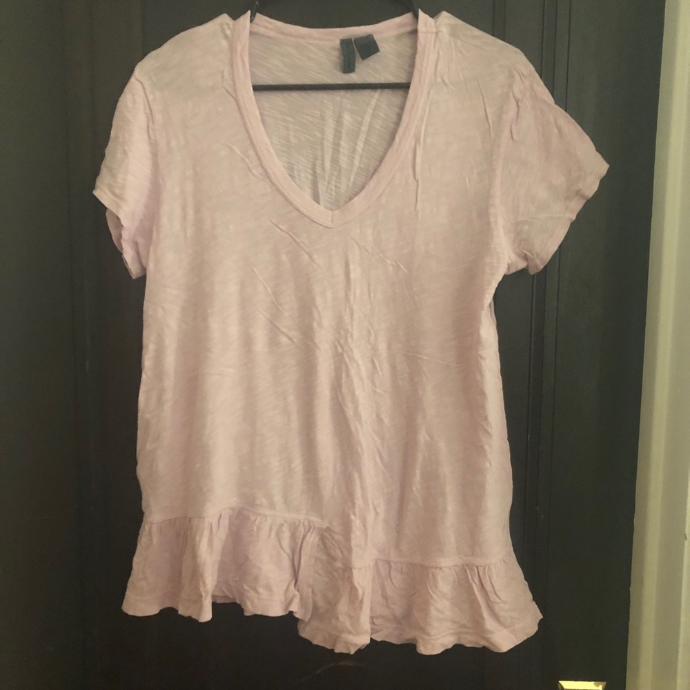 Lilac Peplum T-Shirt with Back Detailing